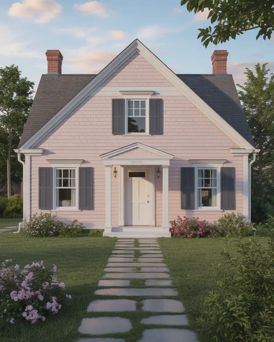 Pale Pink with White Trim 2