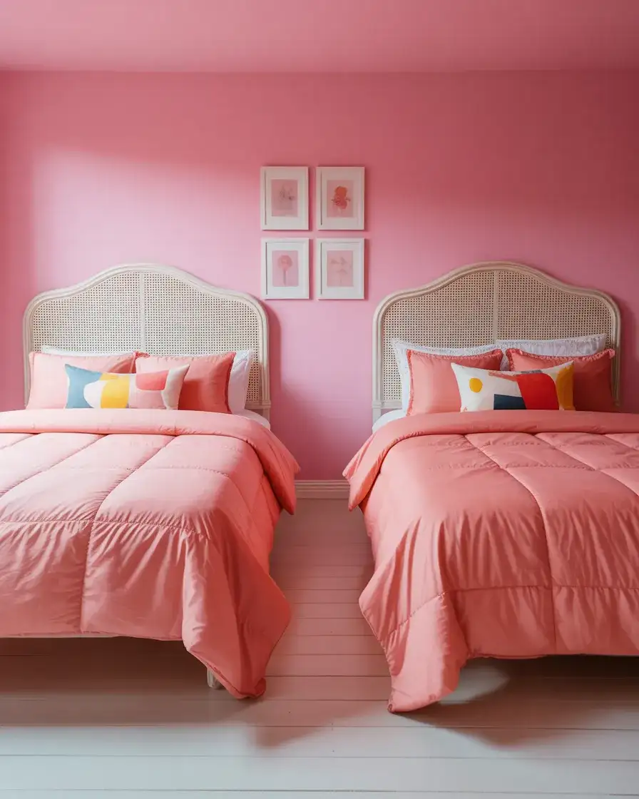 Pink Twin Bedroom With Playful Personality 2