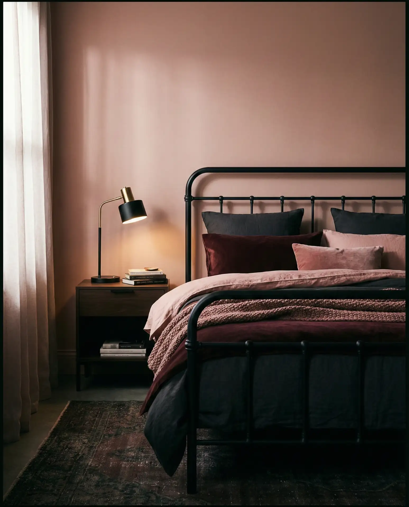 Pink and Black Bedroom for Moody Contrast 2