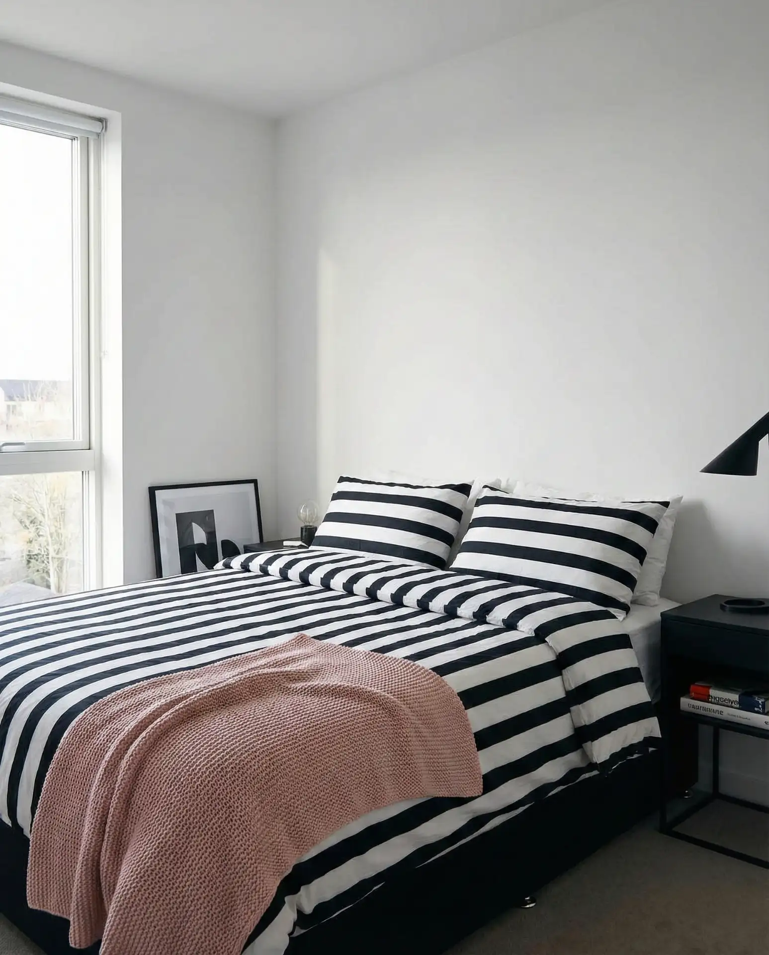 Pink and Black and White Bedroom with Graphic Edge 2