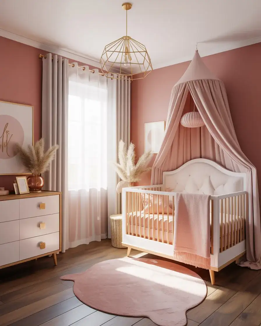 Pink and Gold Glam Nursery 1
