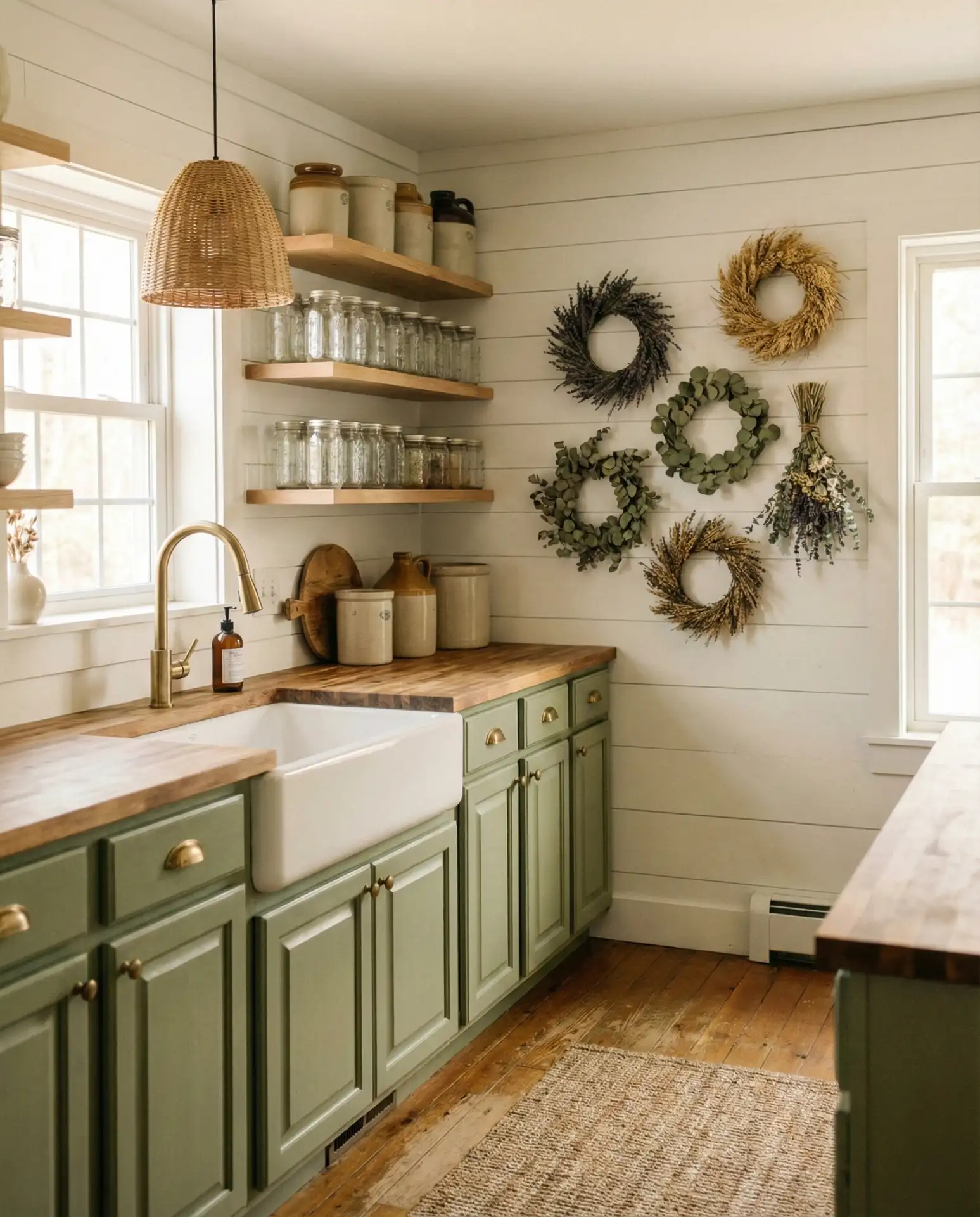 Pista Green Farmhouse Kitchen 2
