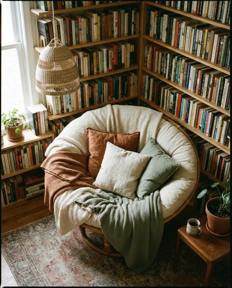 Reading Nook Aesthetic with Layered Textiles 2