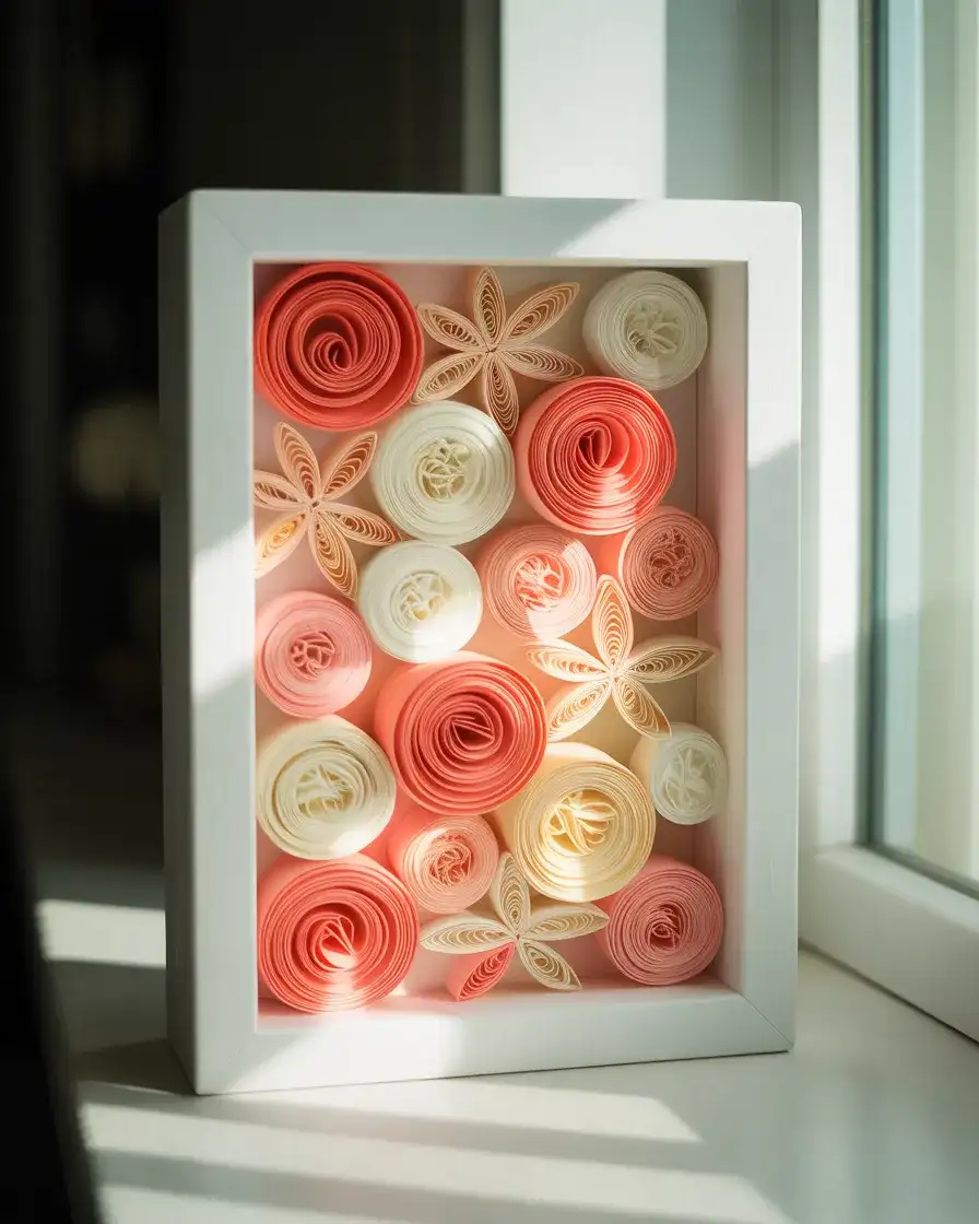 Rolled Flower Paper Art Display 1