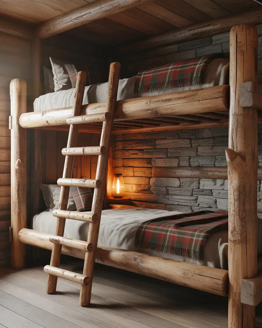 Rustic Bunk Beds Built From Reclaimed Wood and Raw Character 1