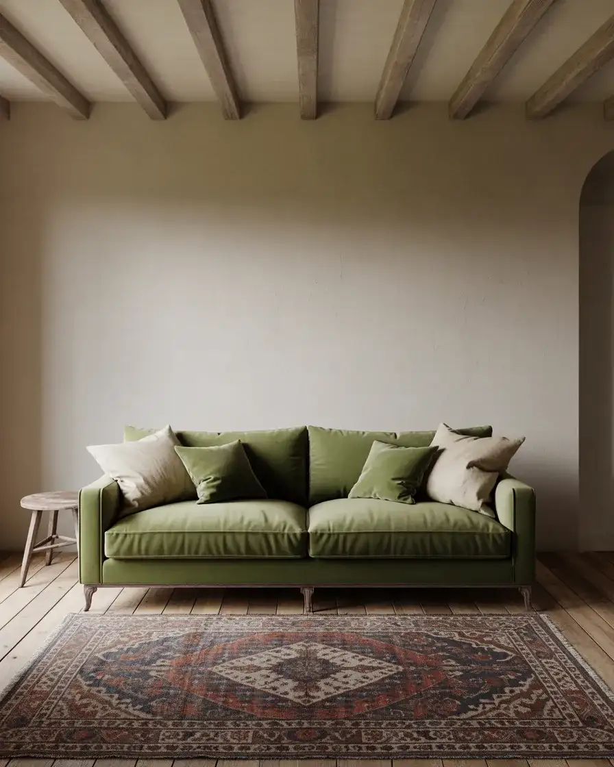 Sage Green Velvet Sofa as Statement Piece 1