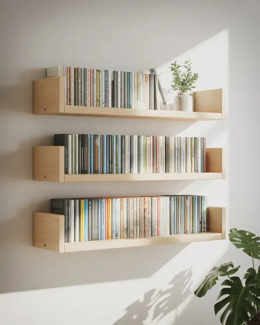 Scandinavian-Style Light Wood Shelves 1