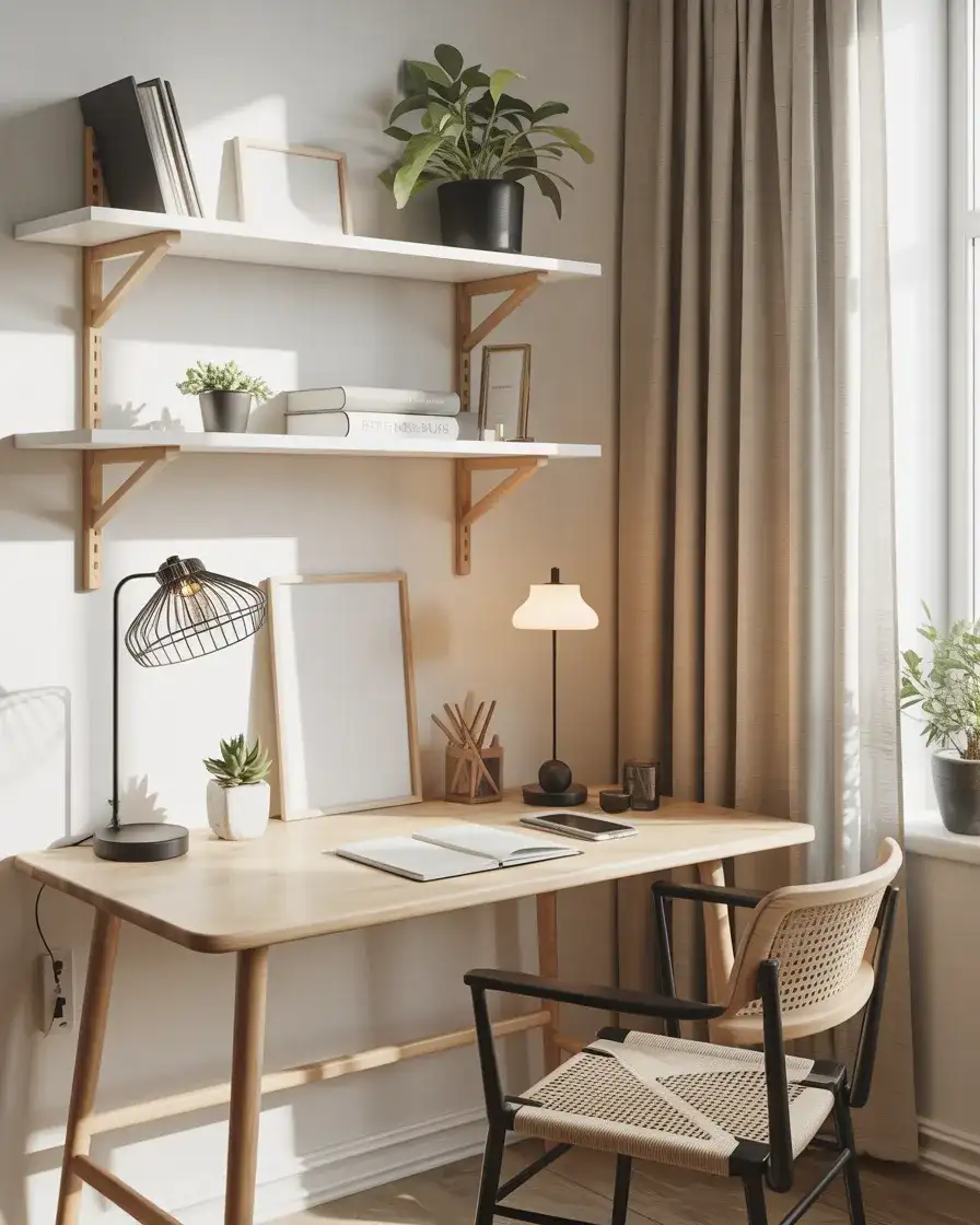 Scandinavian White and Wood Office 1