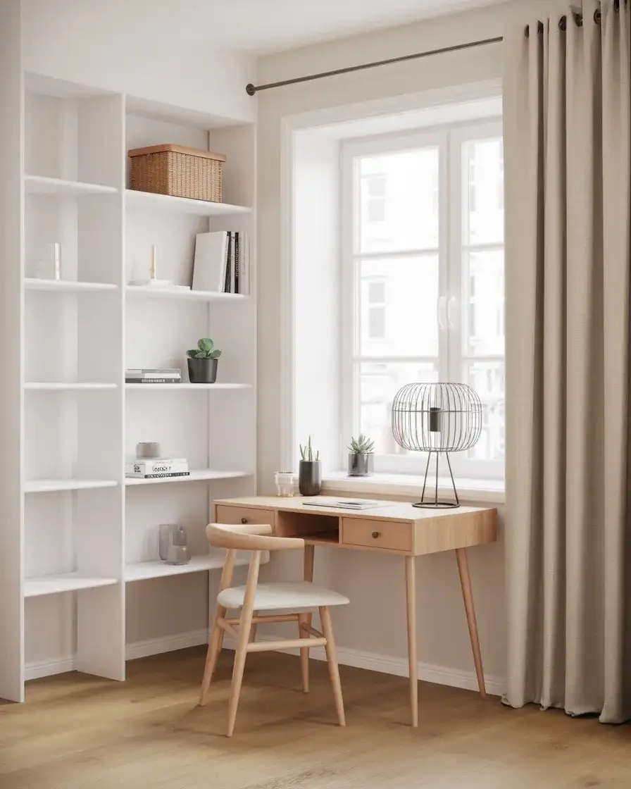 Scandinavian White and Wood Office 2