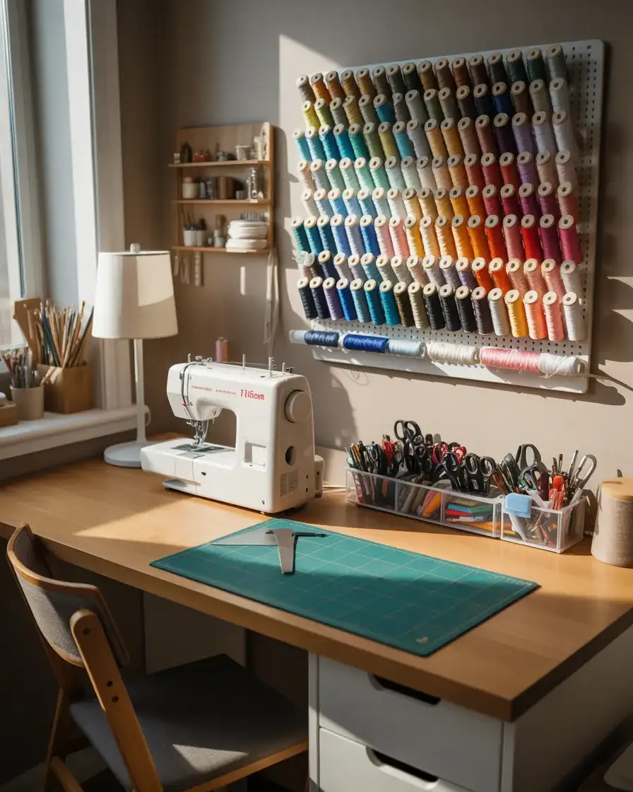 Sewing Station with Thread Organization 1