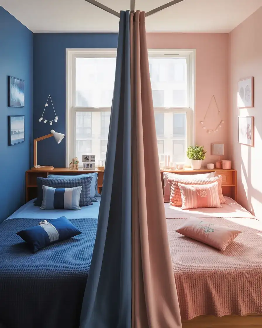 Shared Twin Bedroom With a Clear Visual Divide 2
