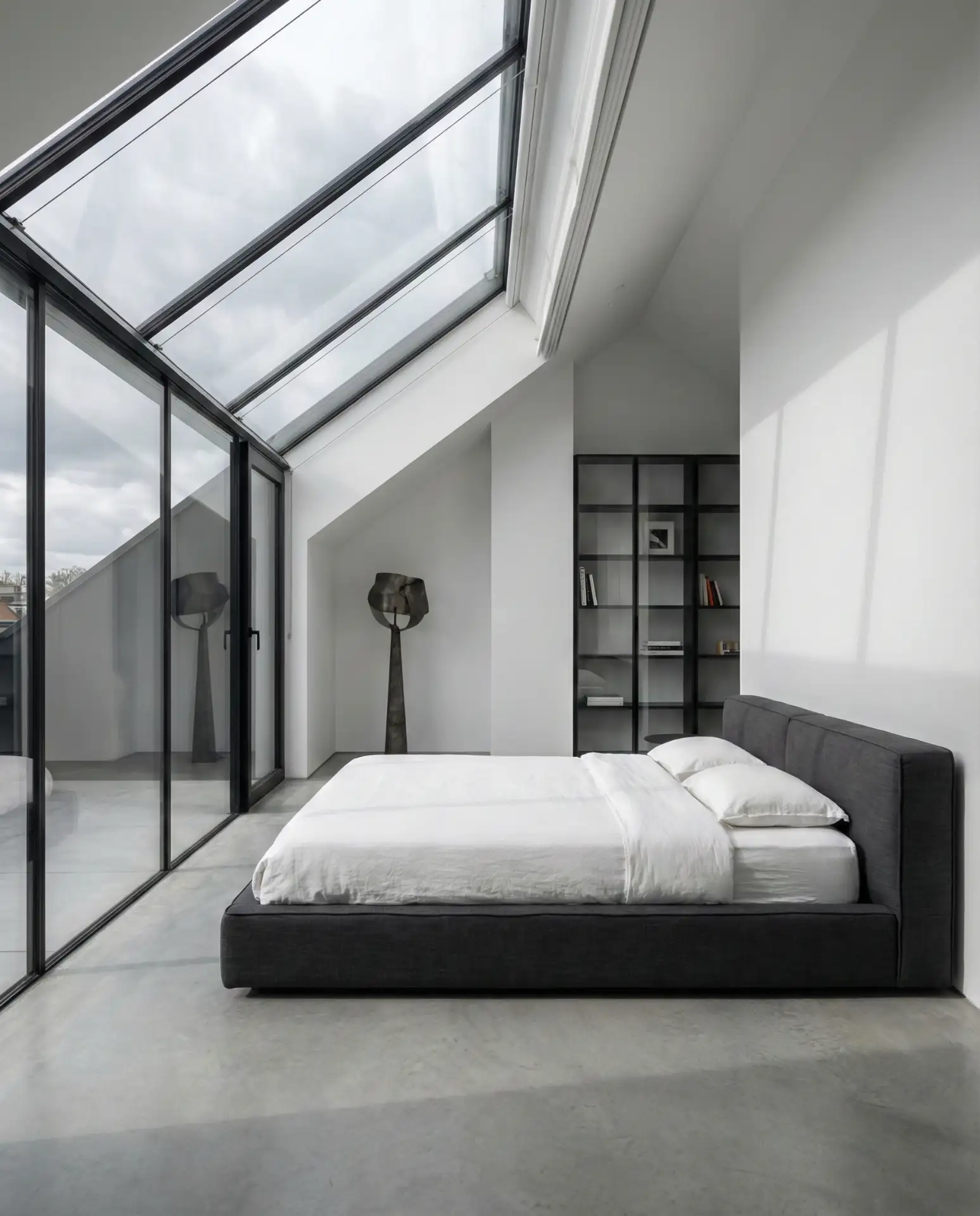 Sleek Modern Master Suite with Floor-to-Ceiling Glass 1