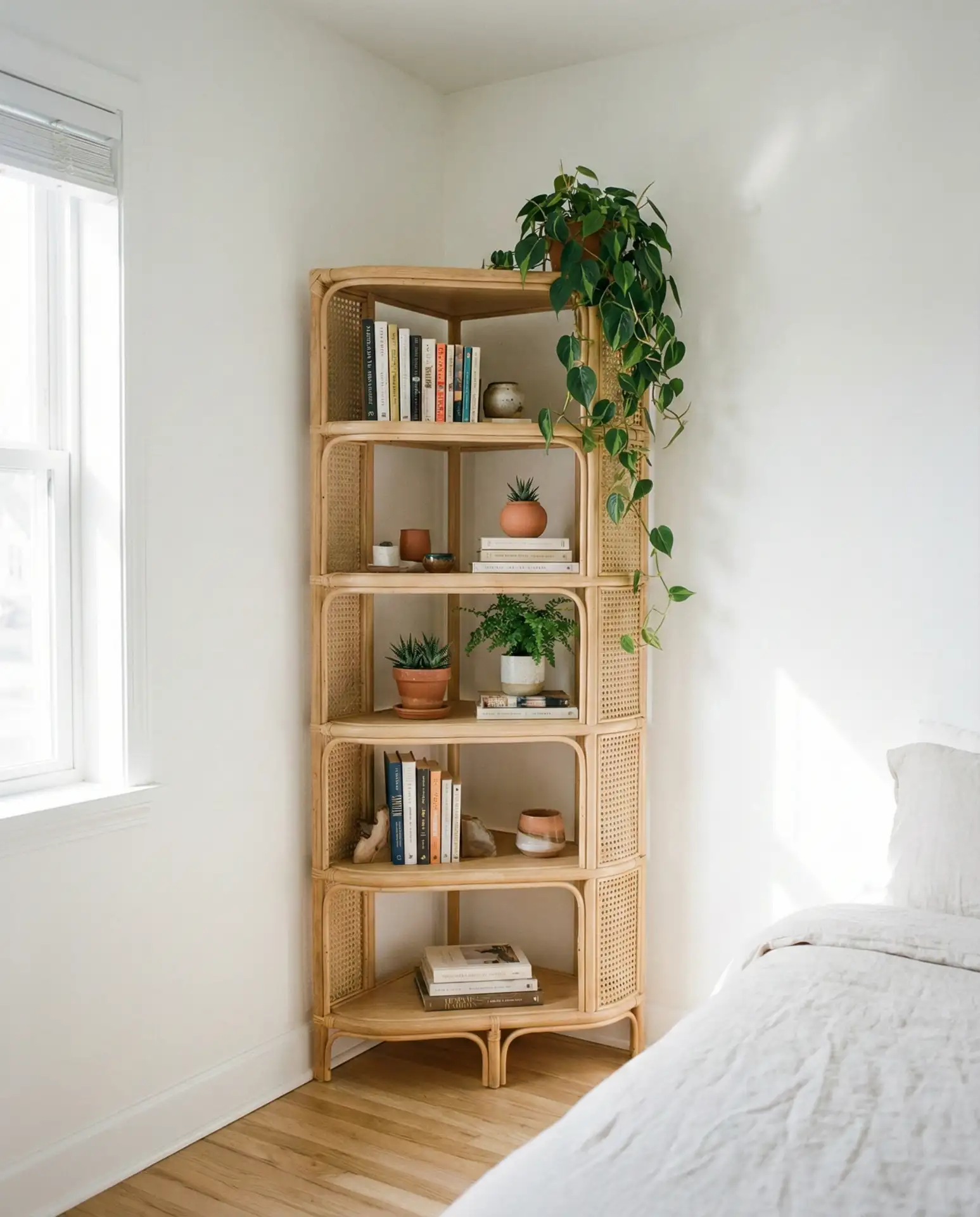 Smart Bedroom Corner Shelving Unit 2