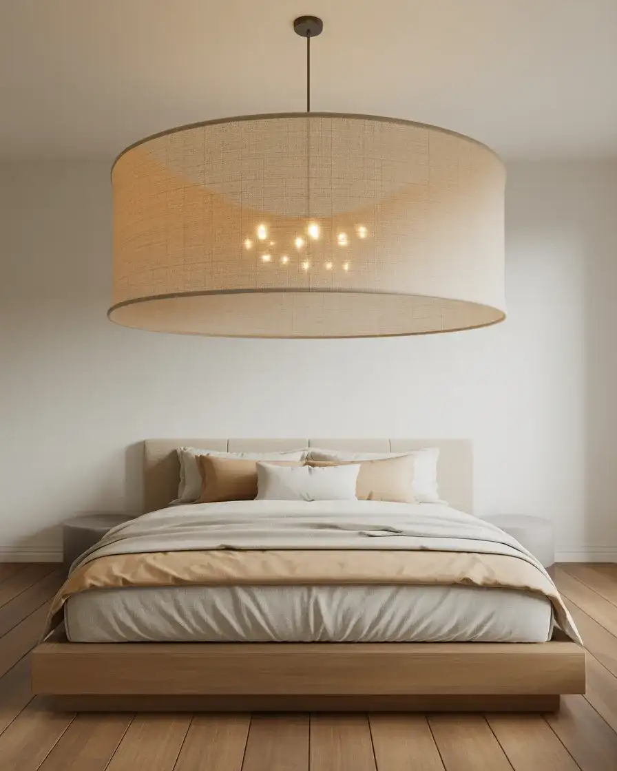 Soft Overhead Lighting with a Drum Shade Pendant 2