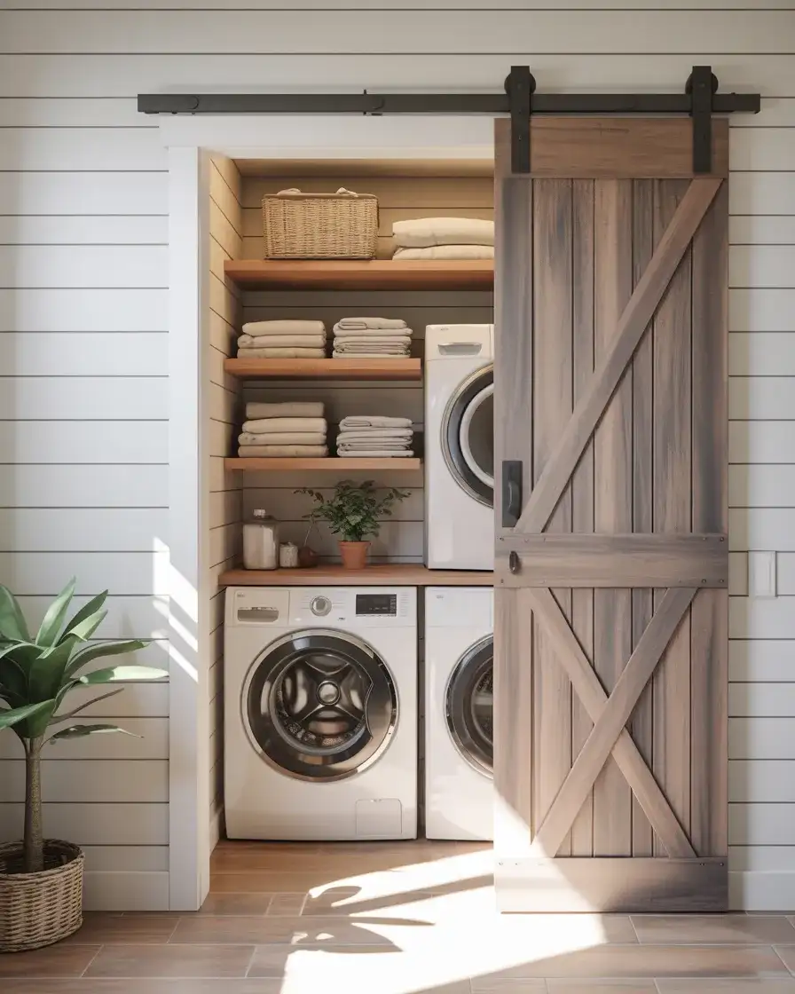 Split Barn Door Design for a Laundry Room 1