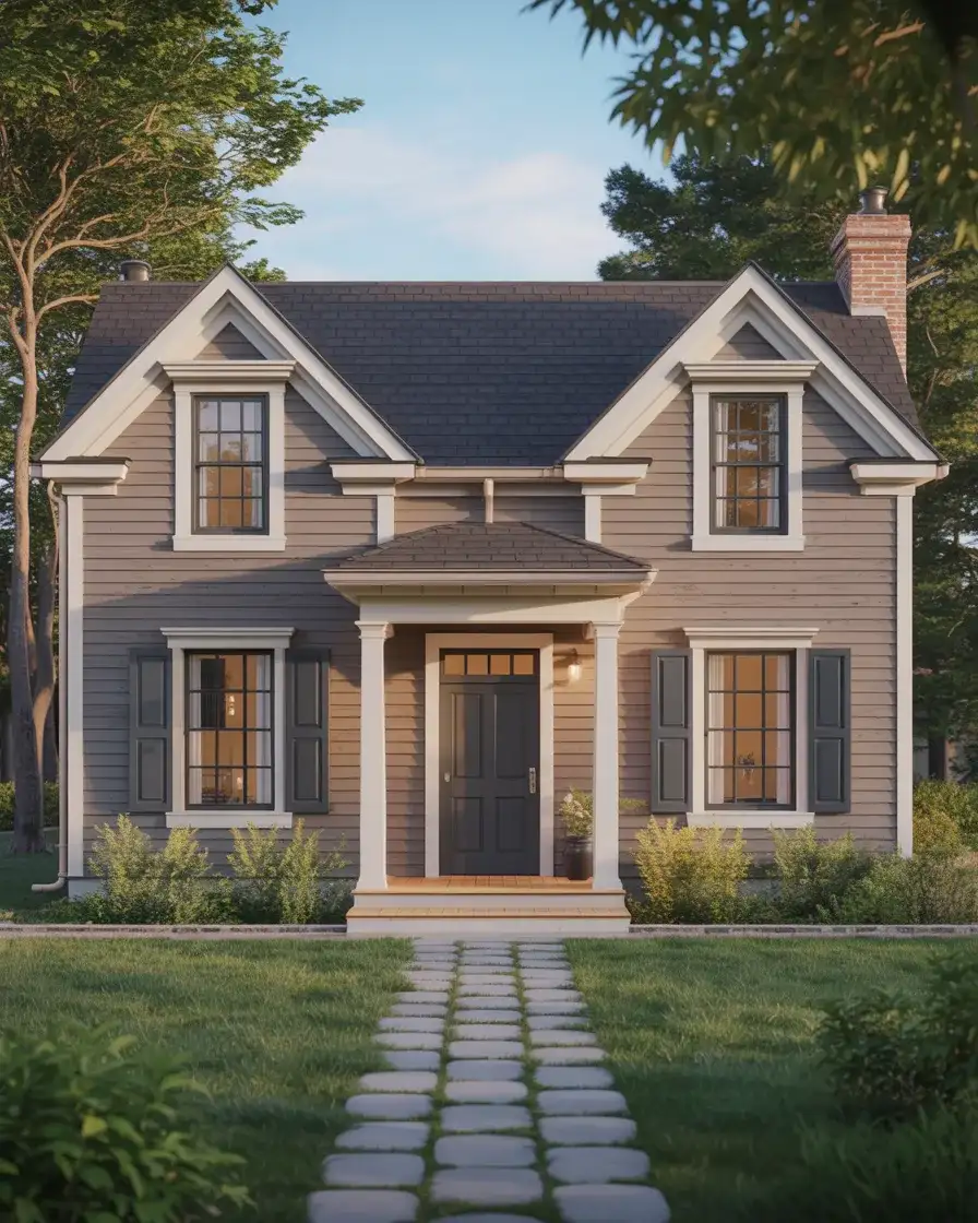 Taupe with Black Windows 1