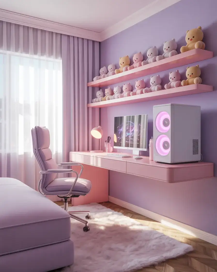 The Aesthetic Pastel Gaming Room 1