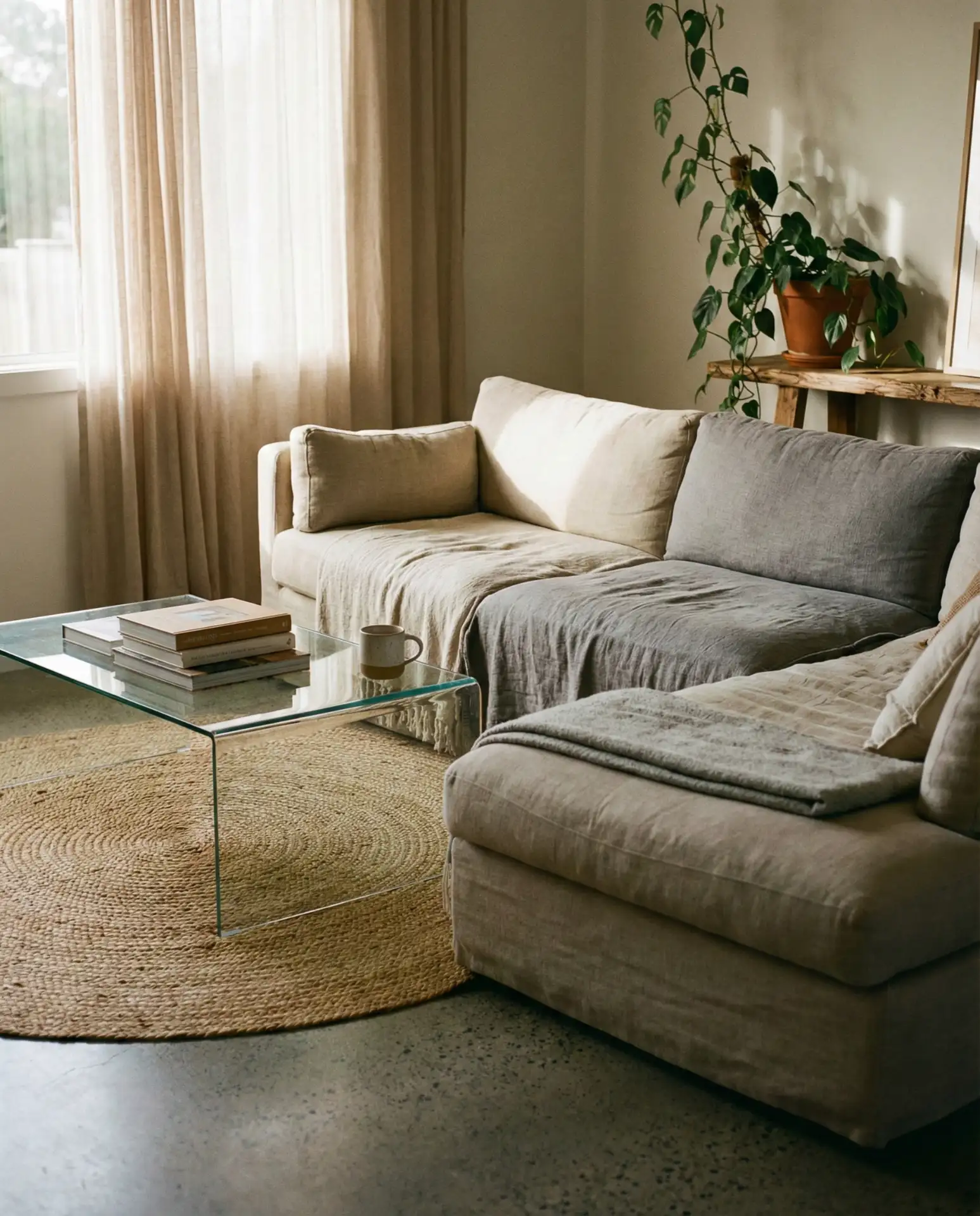 The Beige and Grey Layered Sectional 2