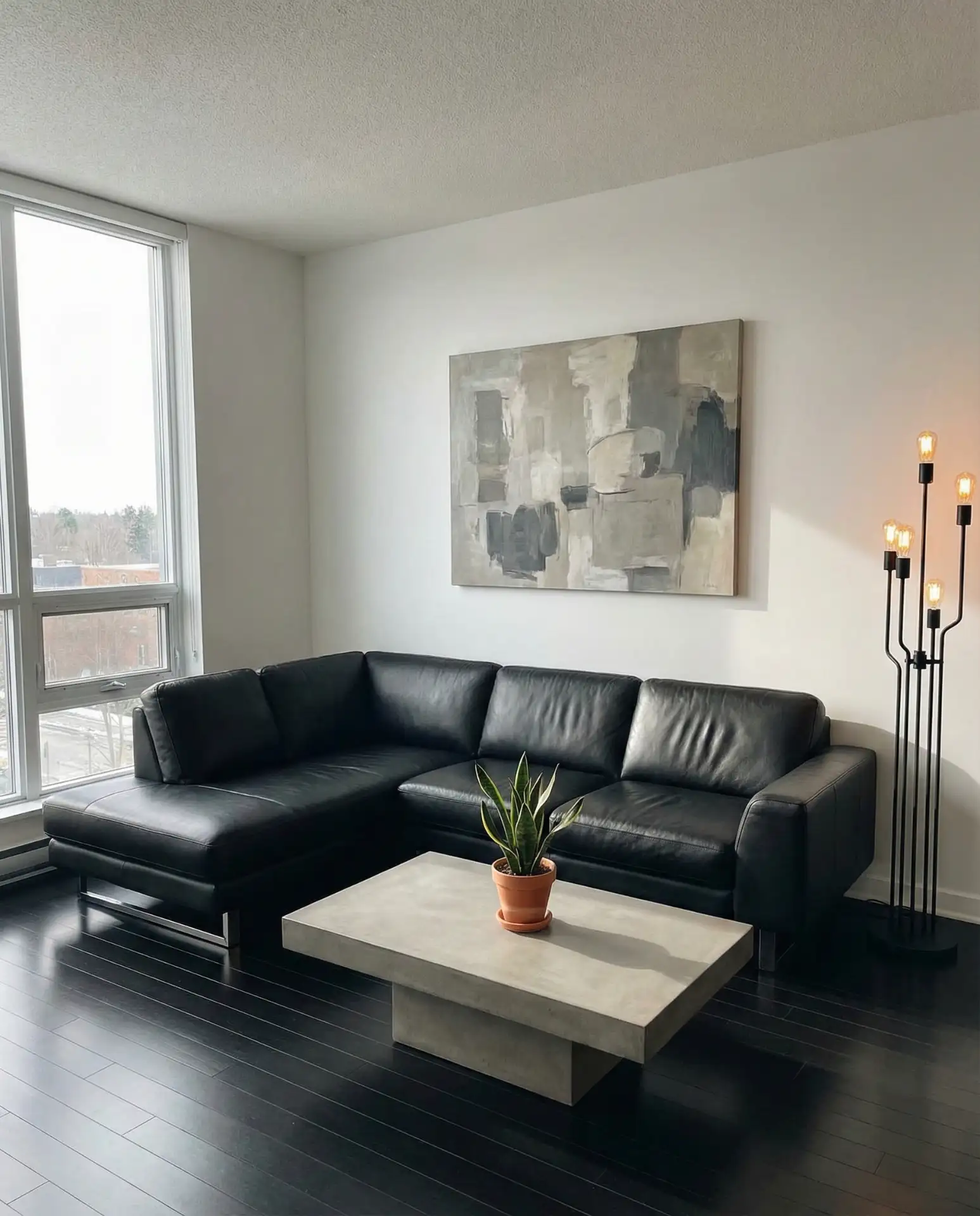 The Black Leather Statement Sectional 2