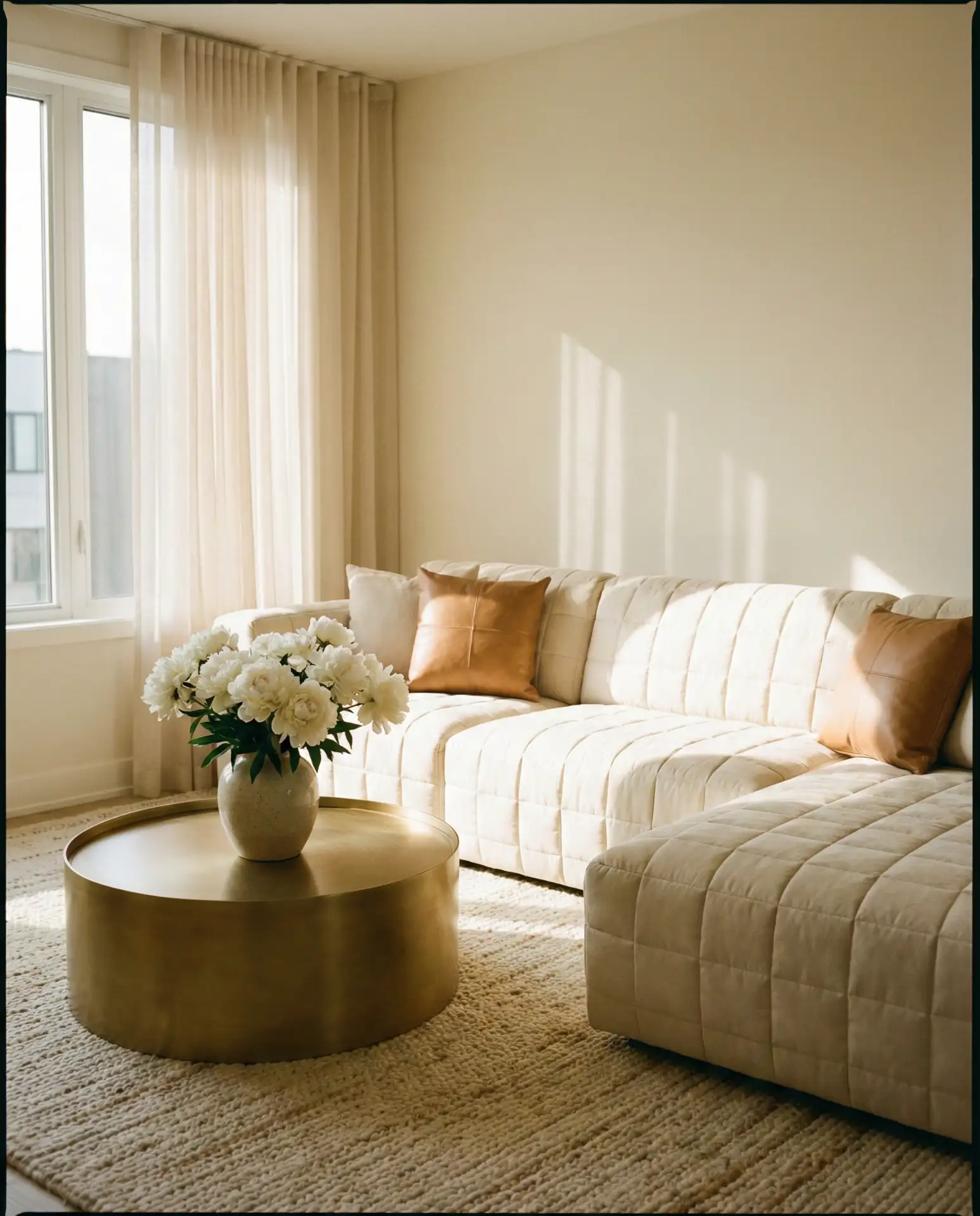The Cloud-Soft Cream Sectional with Golden Accents 2