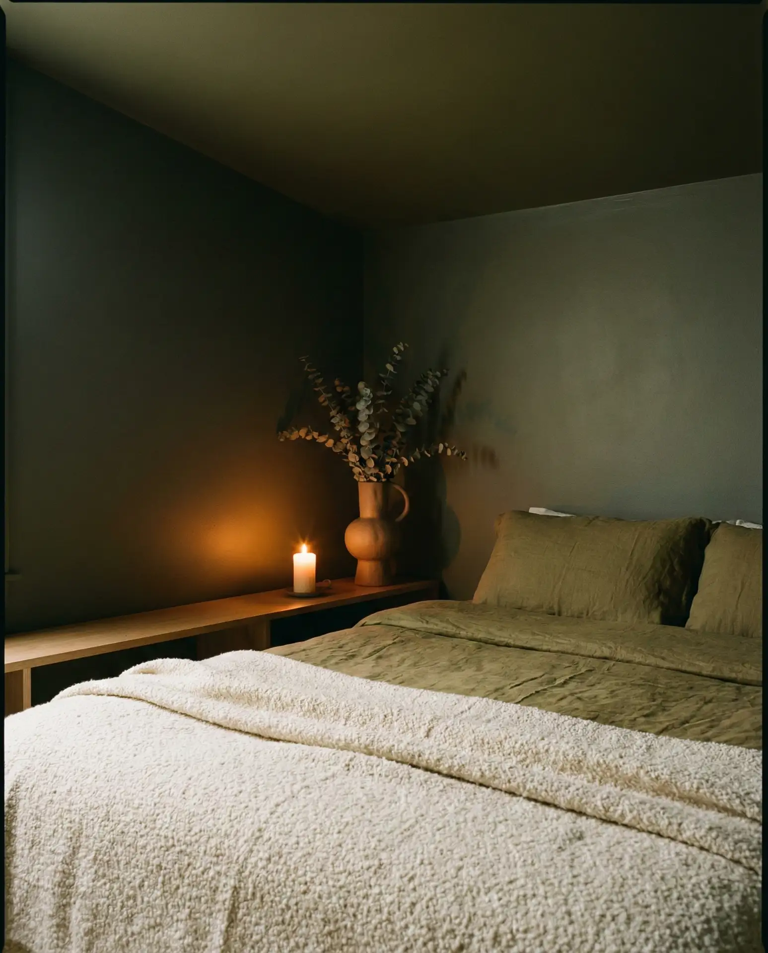 The Color-Drenched Walls with a Low-Profile King Bed 1