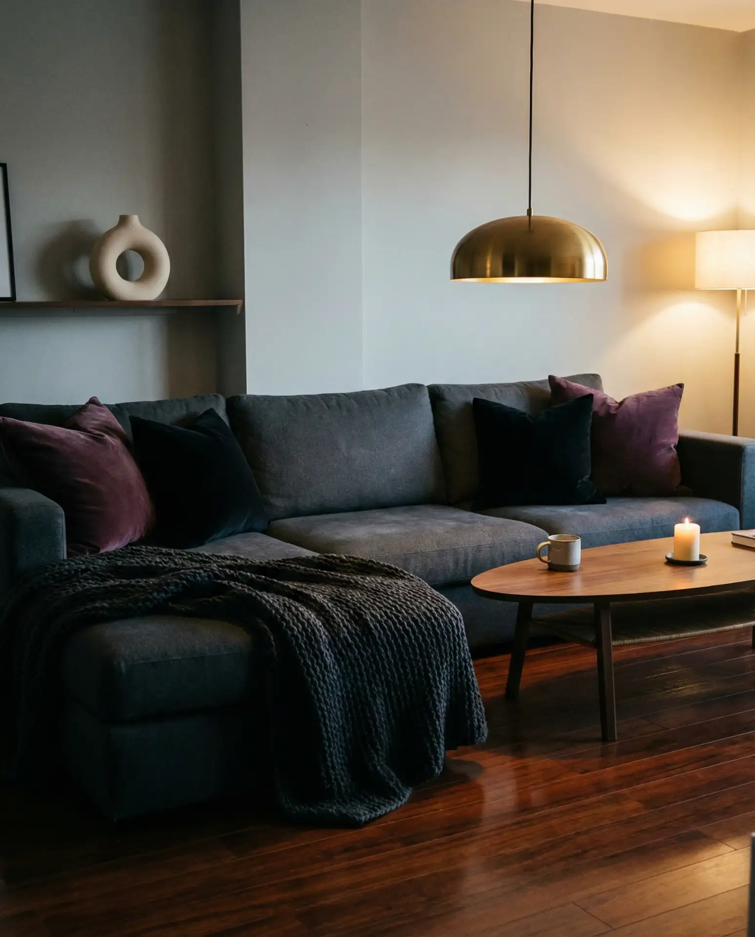 The Dark Grey and Black Layered Living Room 2