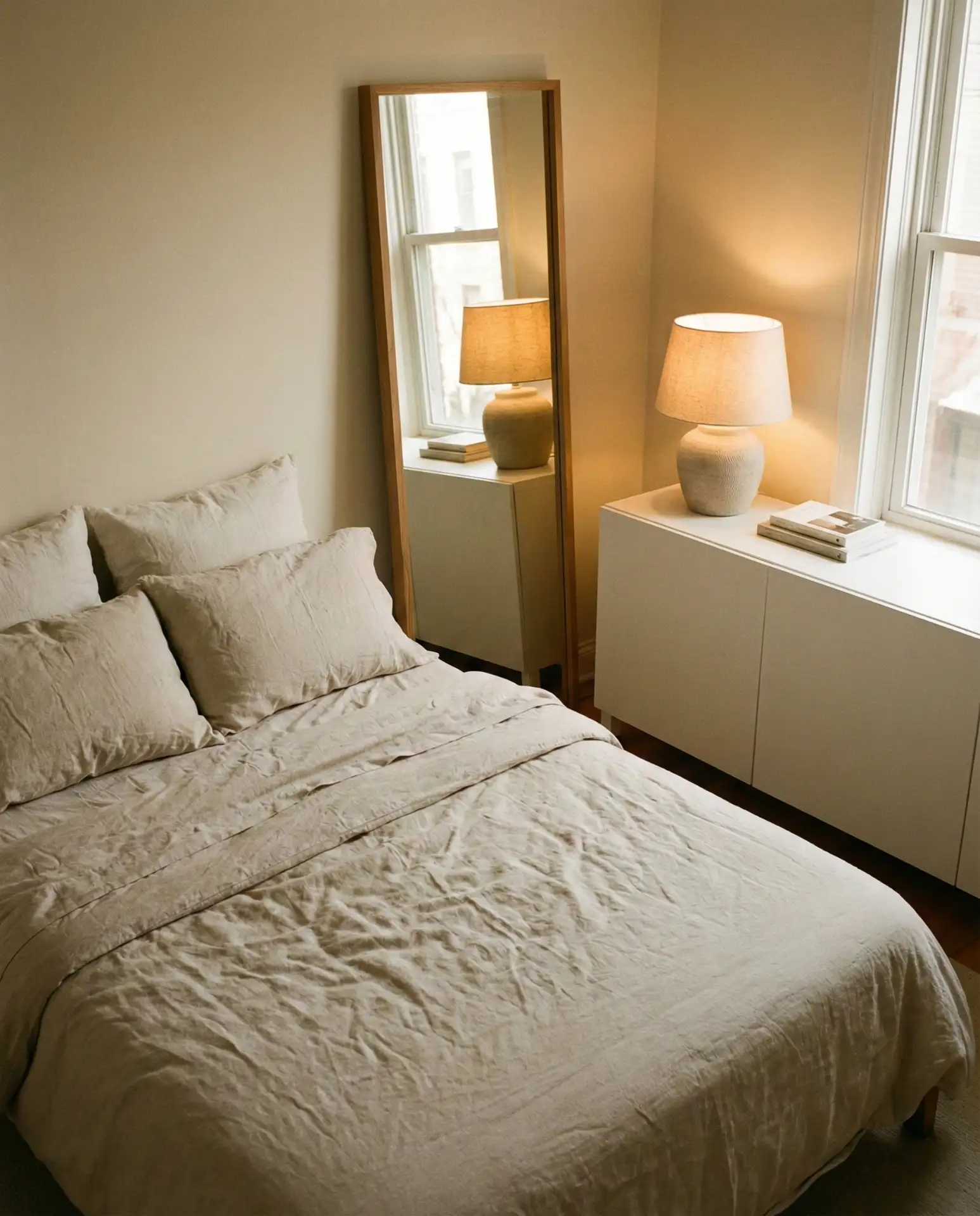 The Full Size Bed with a Dresser-Mirror Wall Combo 2