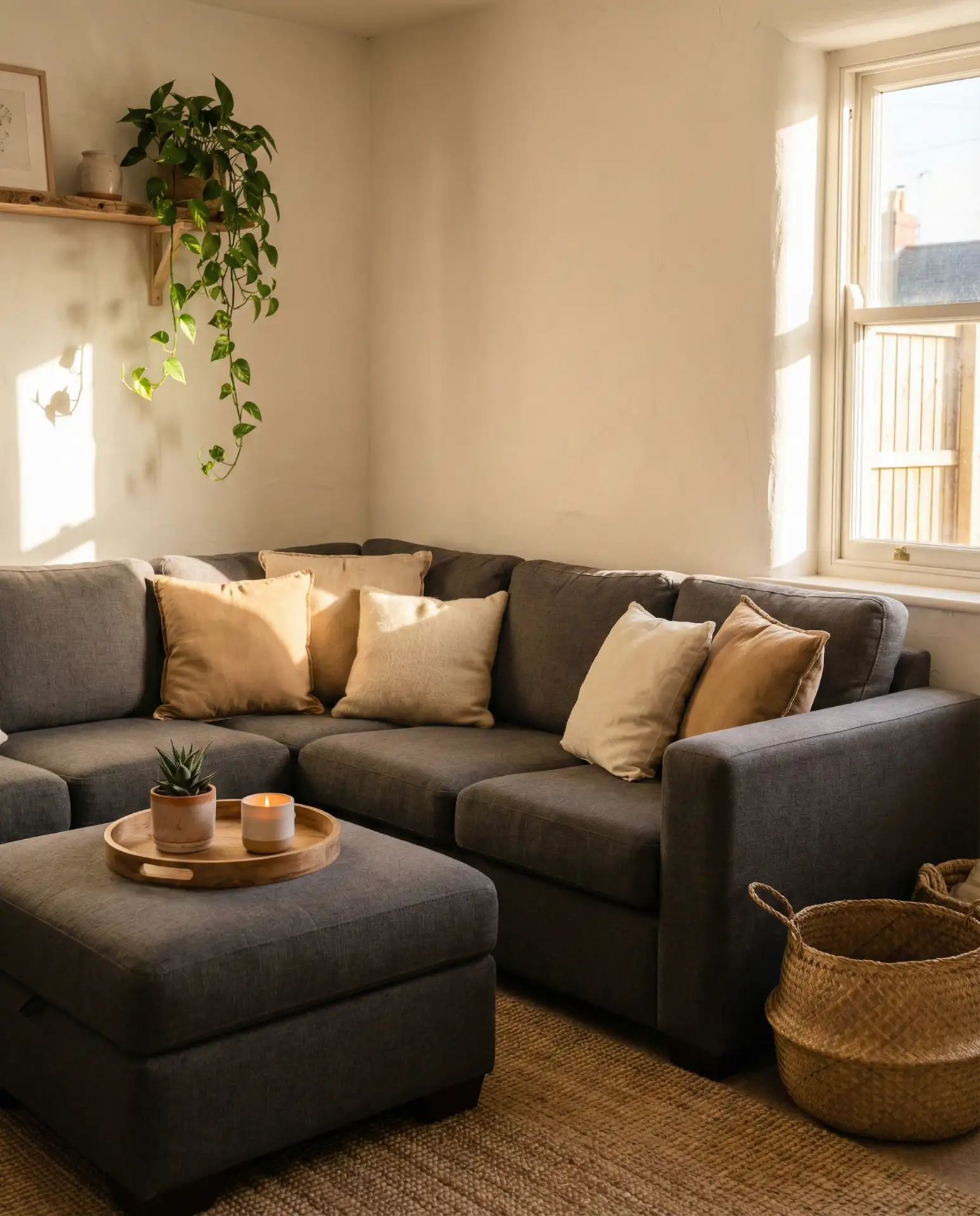 The Grey and Tan Bohemian-Inspired Sectional 1