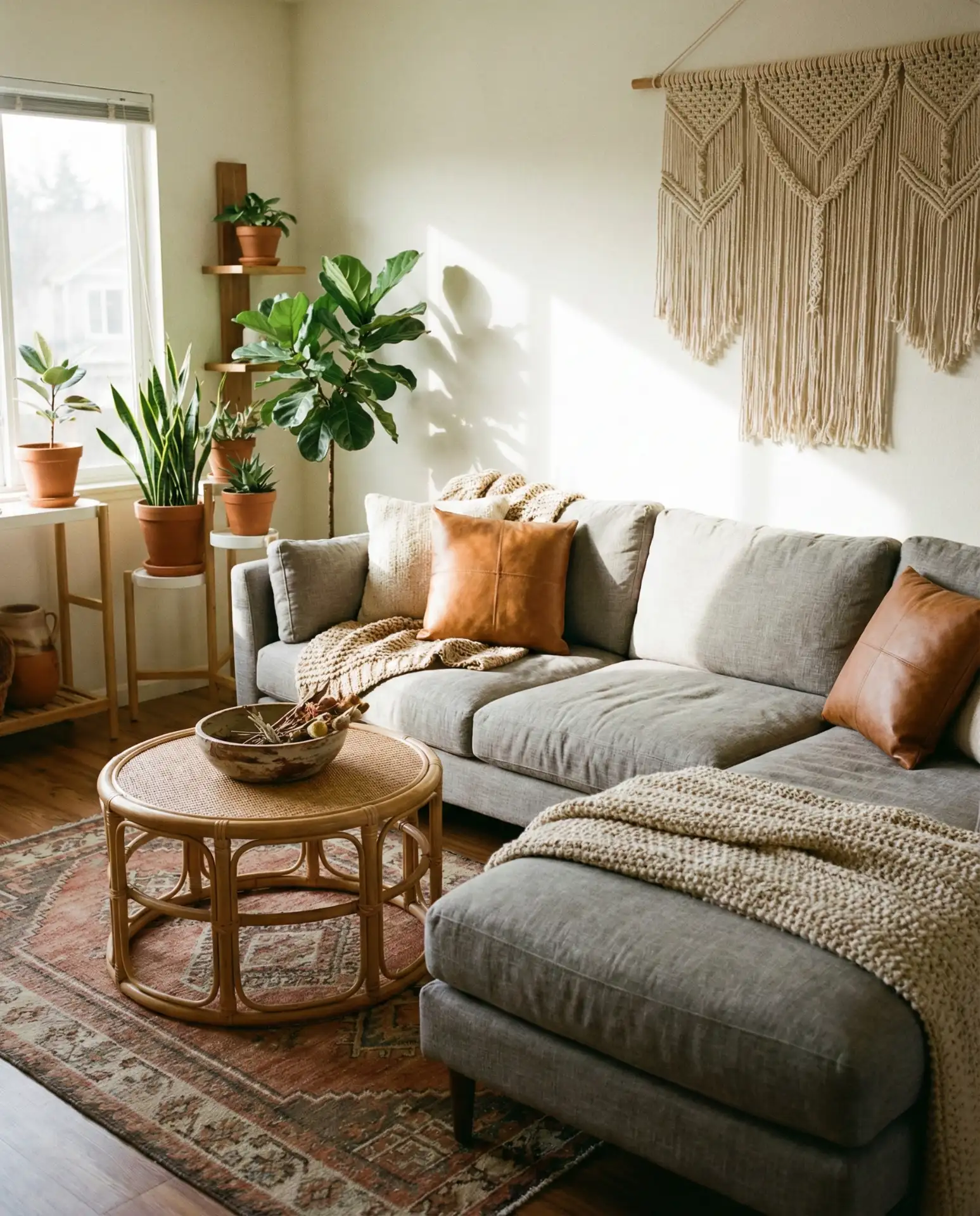 The Grey and Tan Bohemian-Inspired Sectional 2