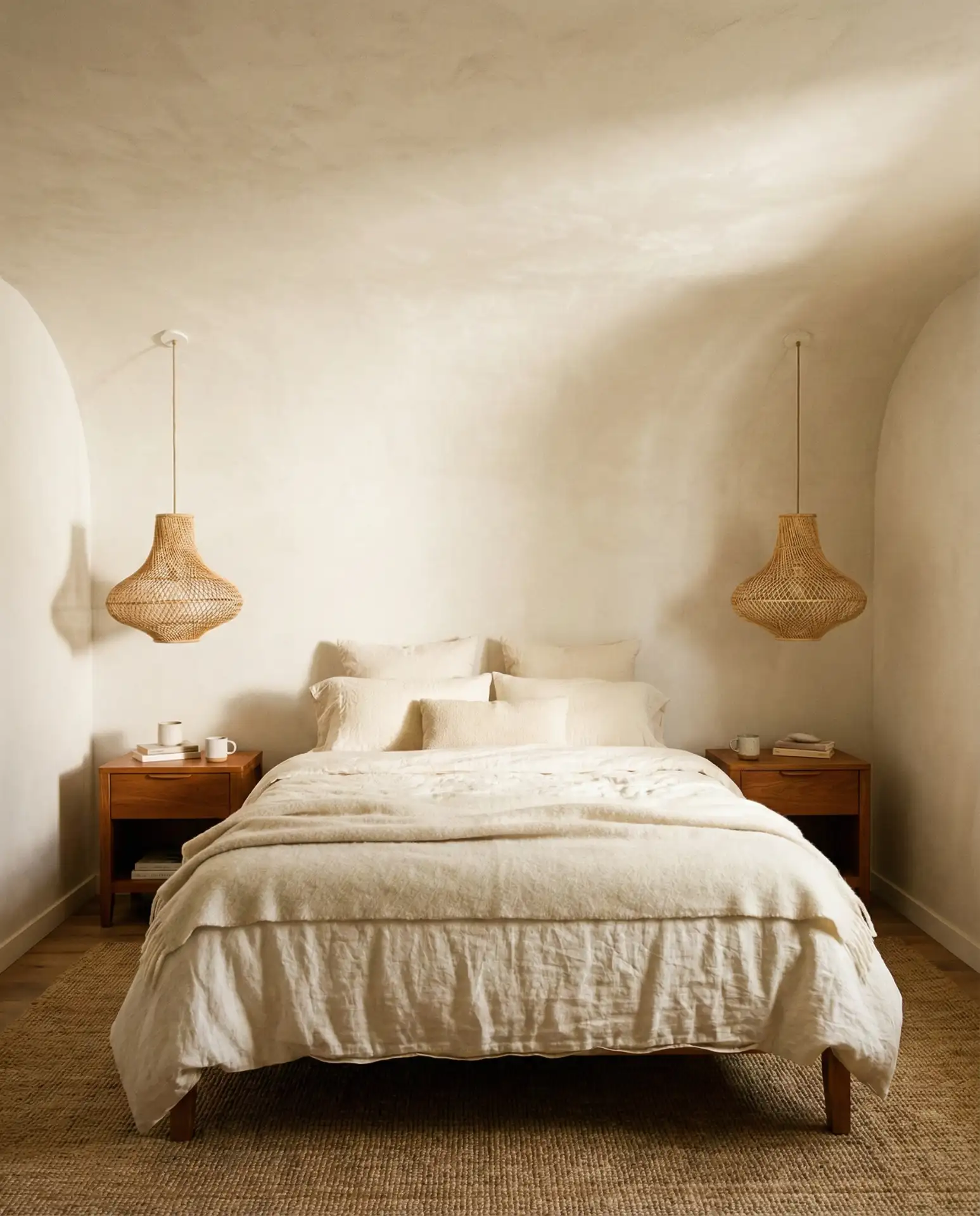The Textured Ceiling Bedroom with Pendant Lighting 2
