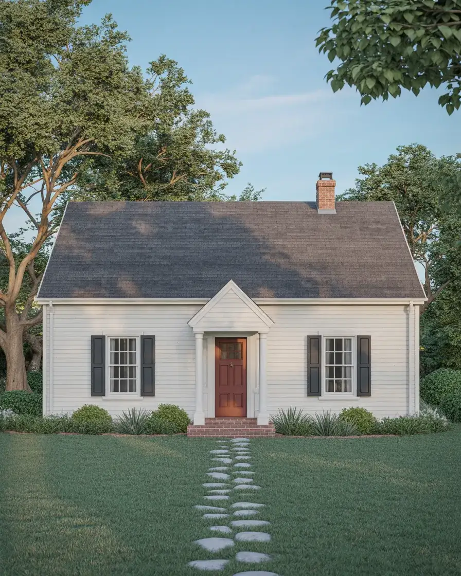 Traditional White with Red Door 2