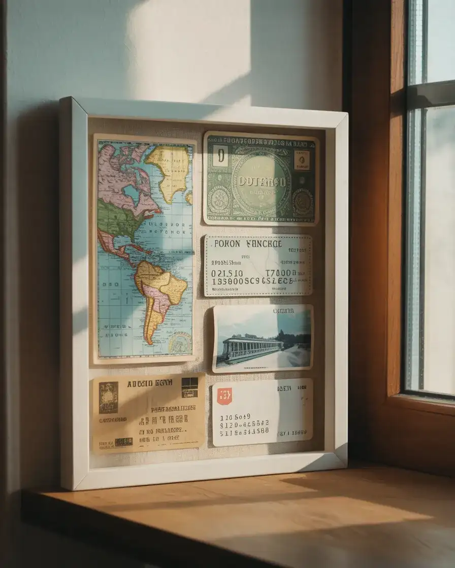 Travel Map and Souvenir Shadow Box 1