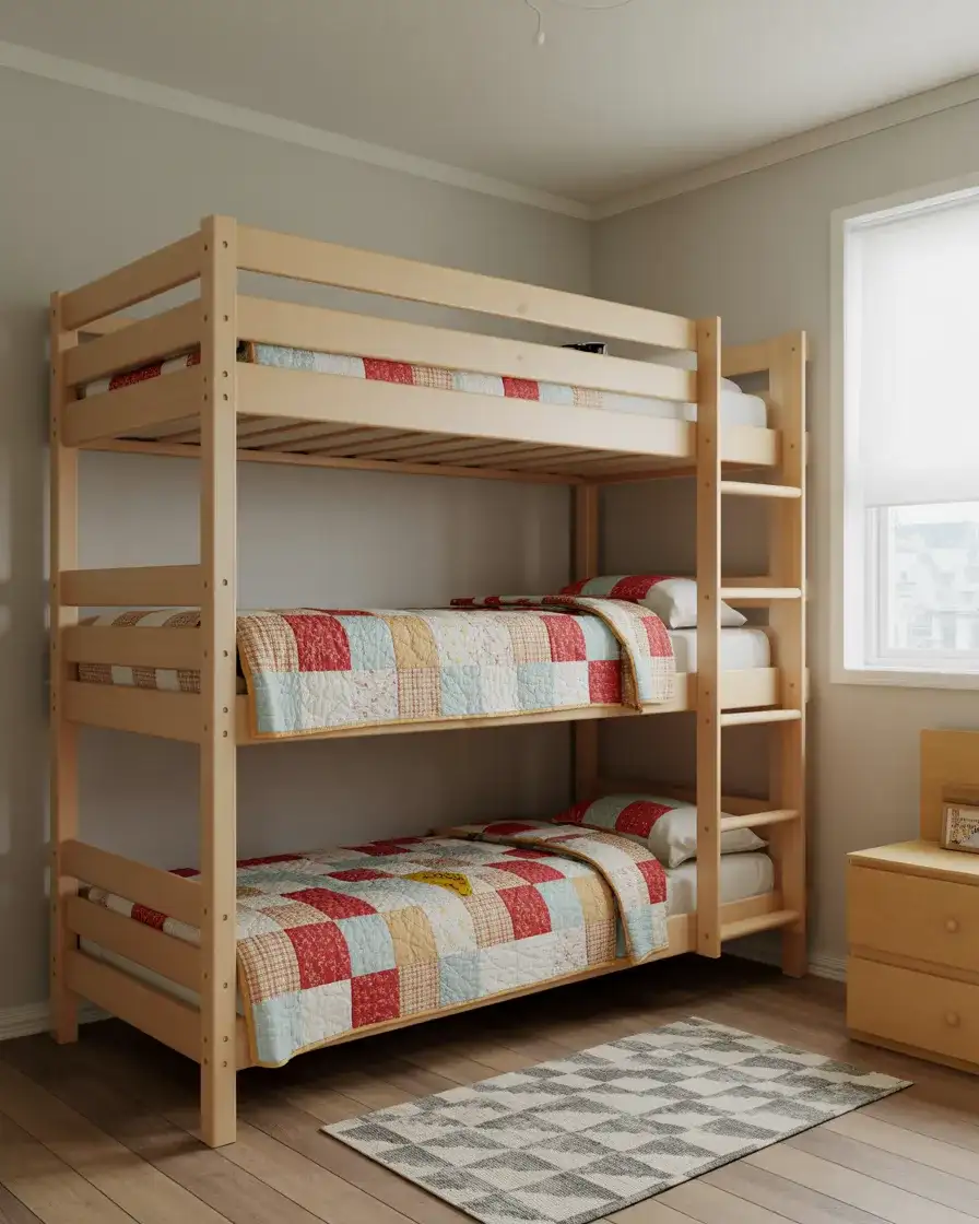 Triple Bunk Beds for Big Families With Small Square Footage 2