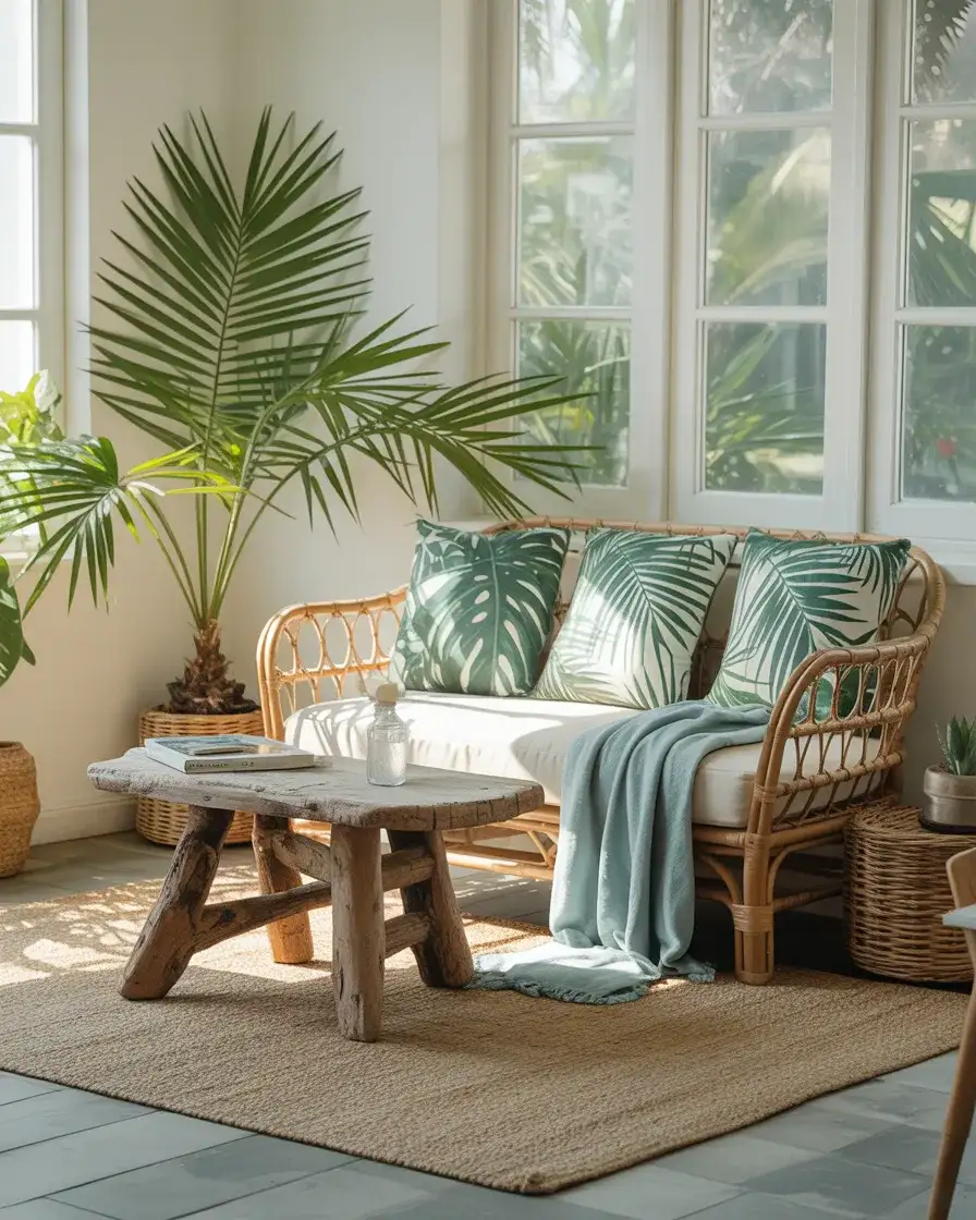Tropical Coastal Fusion with Palm Prints 1