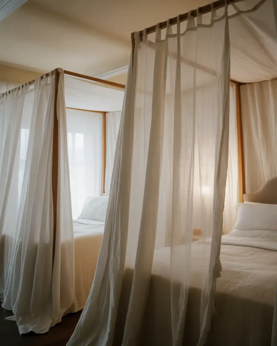 Twin Bedroom With Canopy Beds for Drama 2