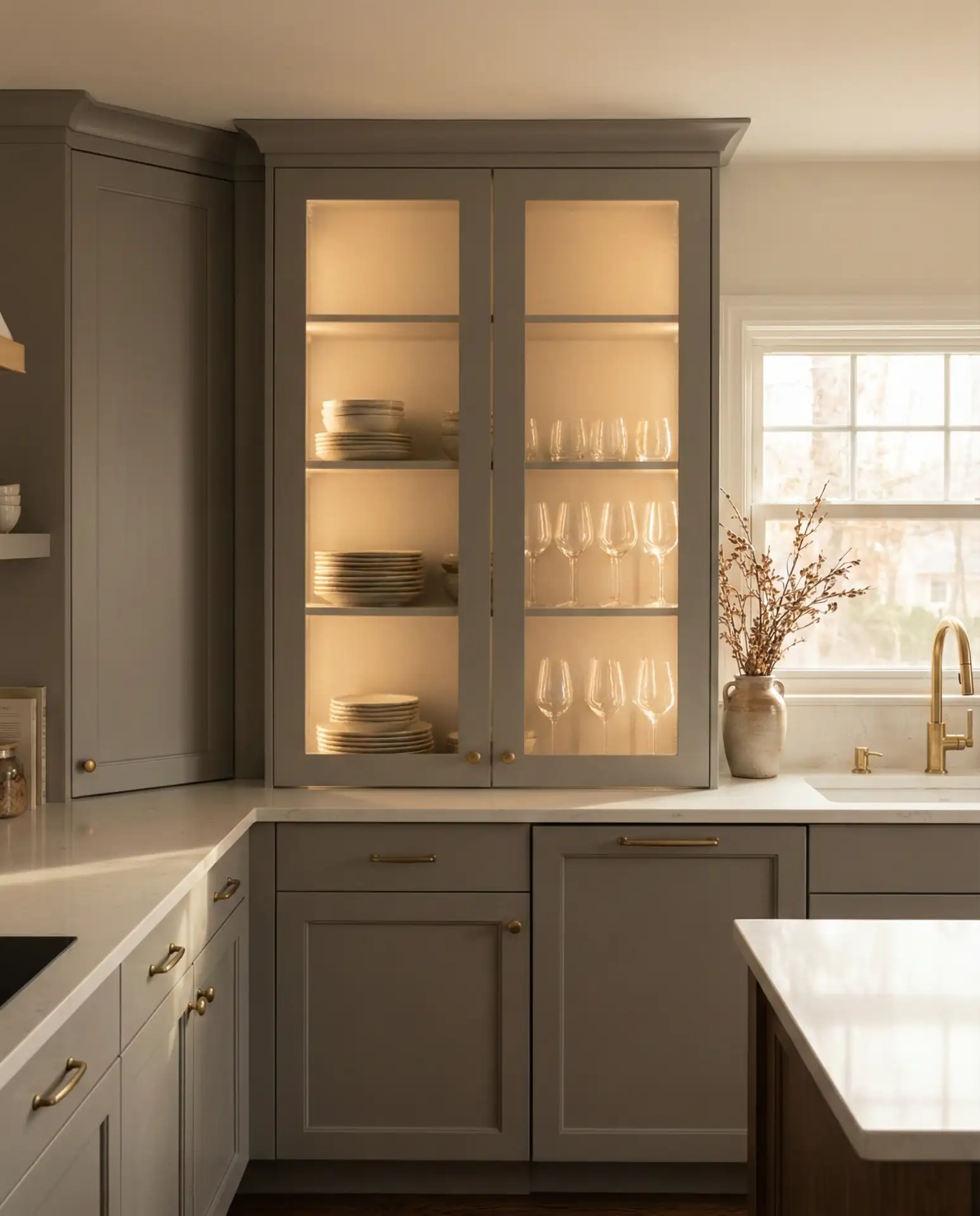 Upper Cabinets with Glass Fronts 1