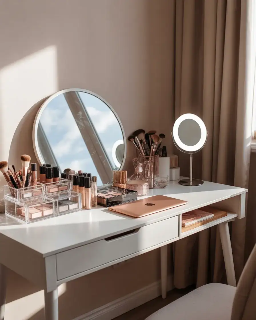 Vanity-Desk Hybrid for Makeup Storage 1