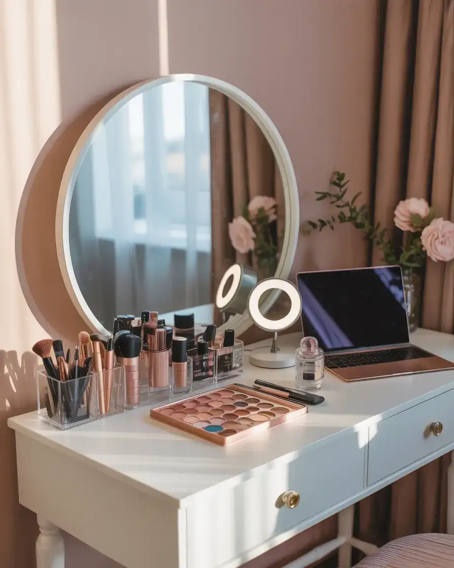 Vanity-Desk Hybrid for Makeup Storage 2