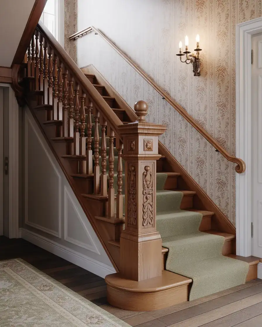 Victorian Staircases with Ornate Newel Posts 2