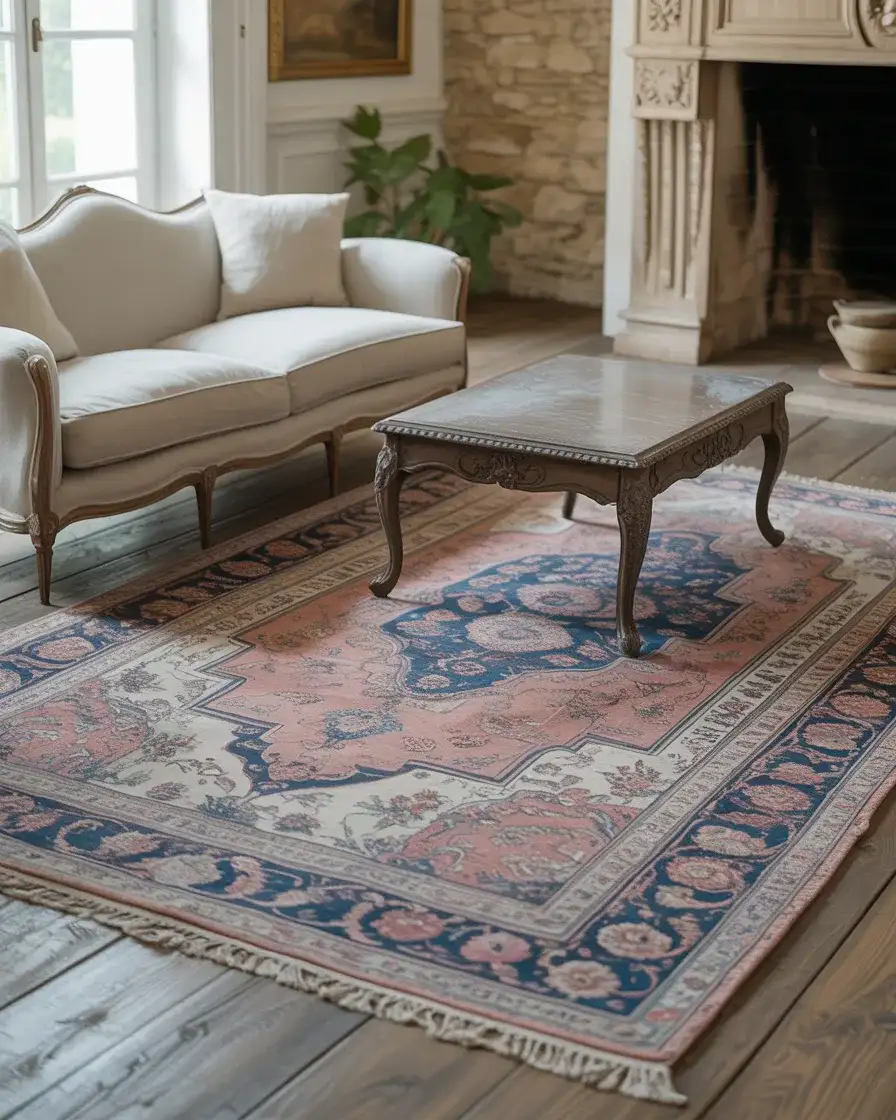Vintage Persian Rug in Faded Tones 2