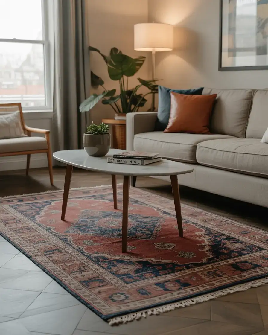 Vintage Rug to Define a Zone 1