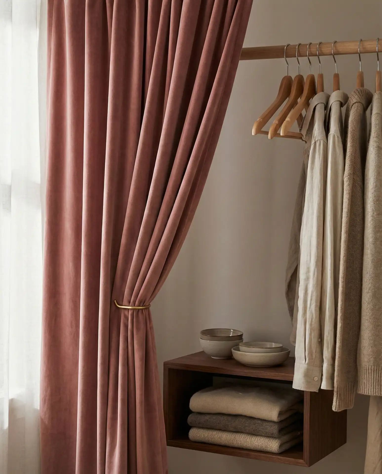 Wardrobe Ideas for Small Spaces with Curtain Fronts 1