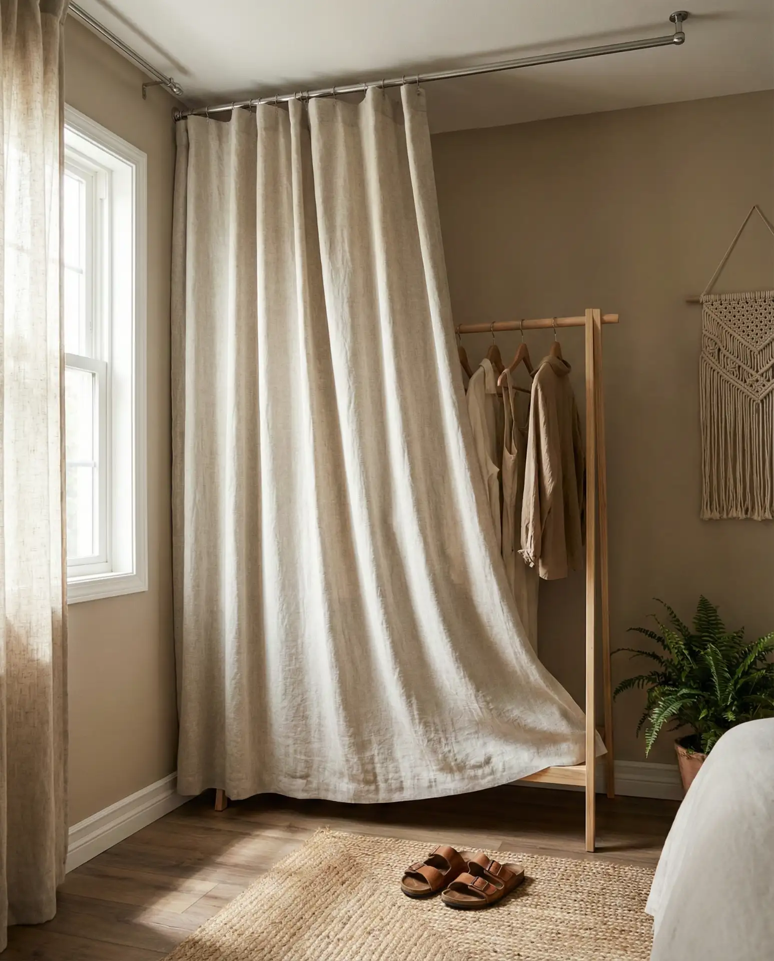 Wardrobe Ideas for Small Spaces with Curtain Fronts 2