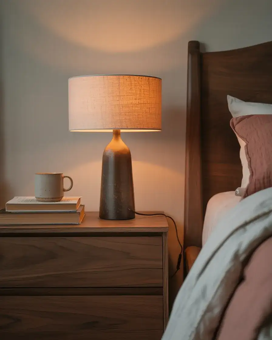 Warm Wood Tones and Shaded Table Lamps 1