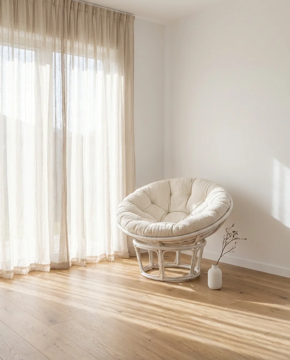 White Papasan for a Clean, Airy Look 1