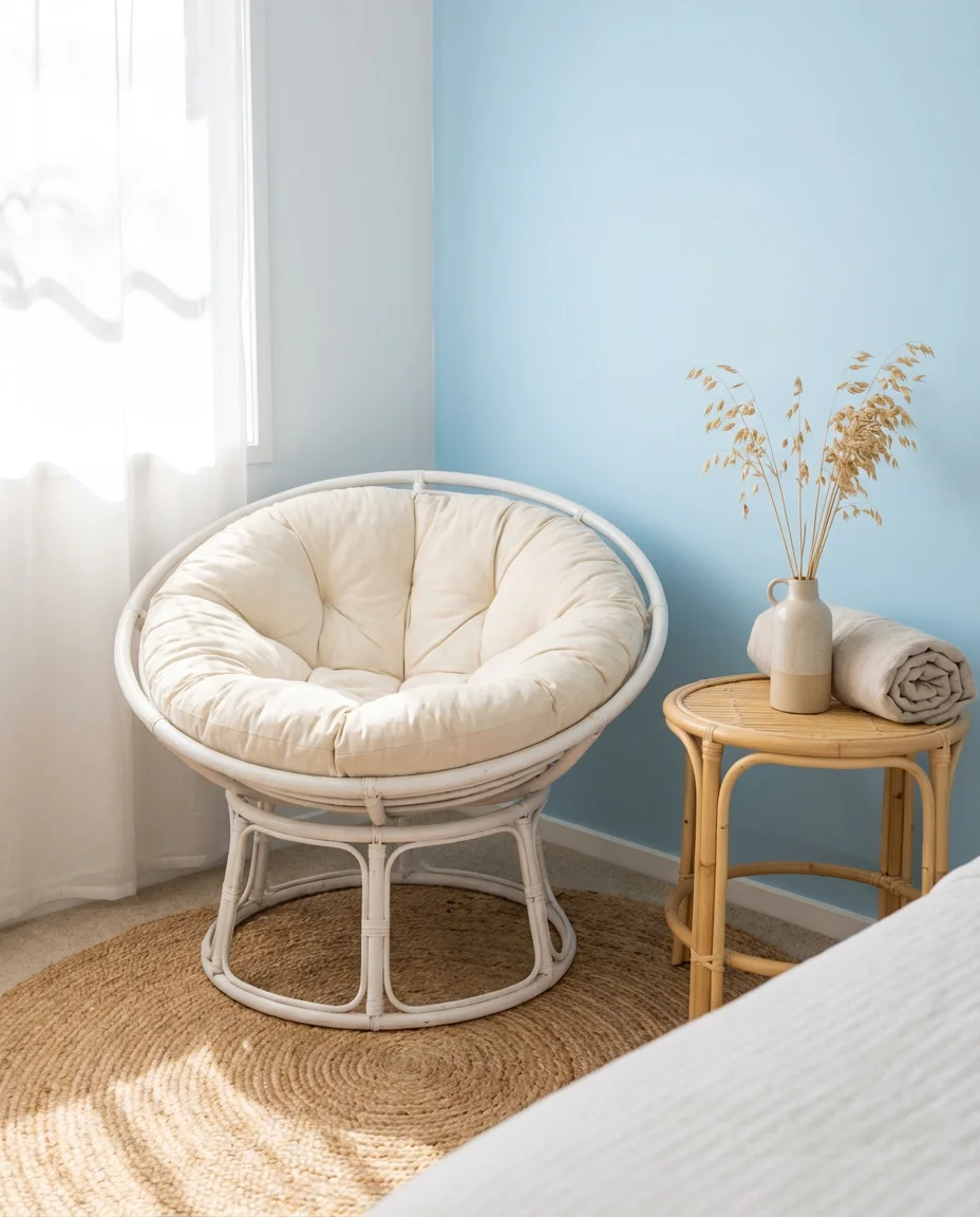 White Papasan for a Clean, Airy Look 2