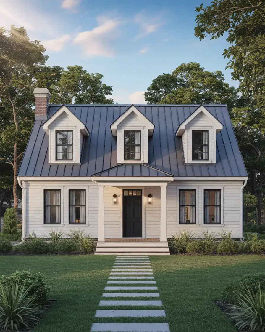 White with Black Standing Seam Roof 1