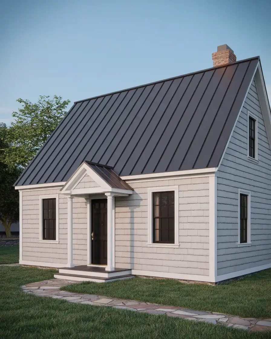 White with Black Standing Seam Roof 2