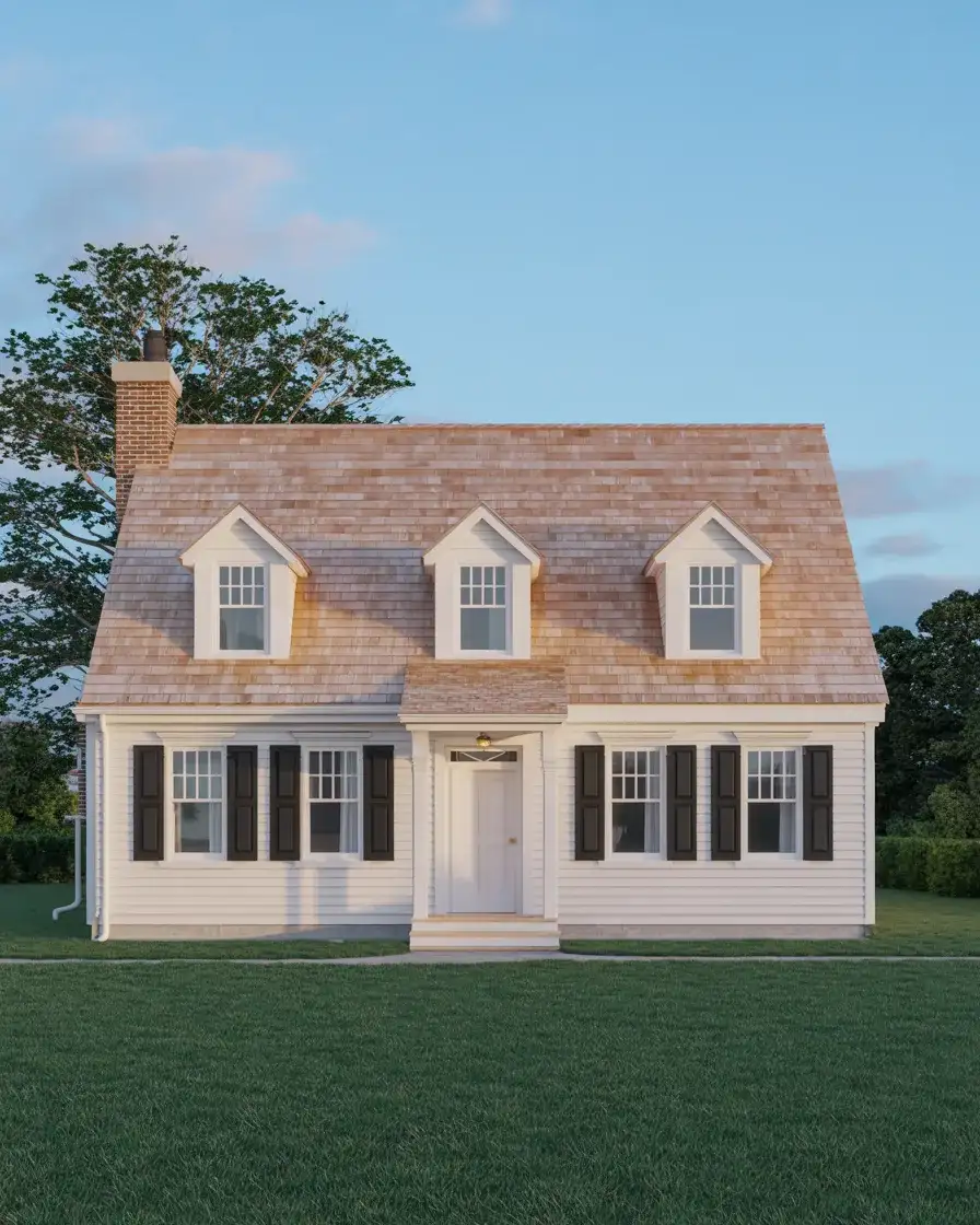 White with Natural Cedar Shake Roof 1