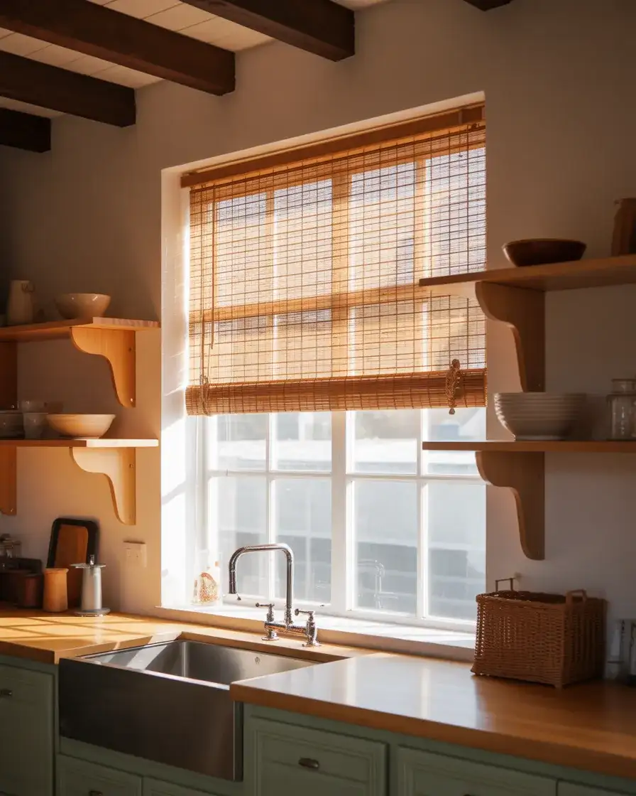Woven Bamboo Blinds for Rustic Warmth 1